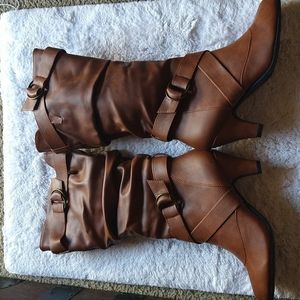 Forever knee tan boots.